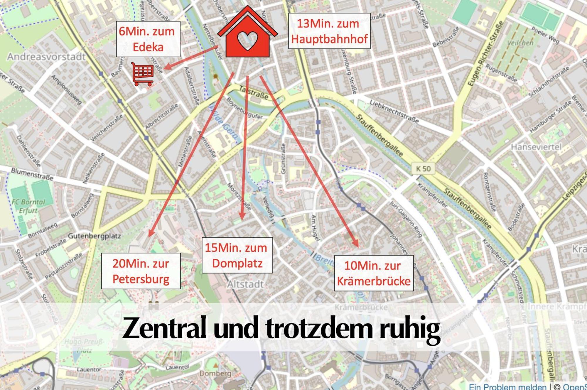 Stadtperle Am Plaetschernden Wasser - 50M2 2R Malerische Fewo In Top Lage Эрфурт Экстерьер фото